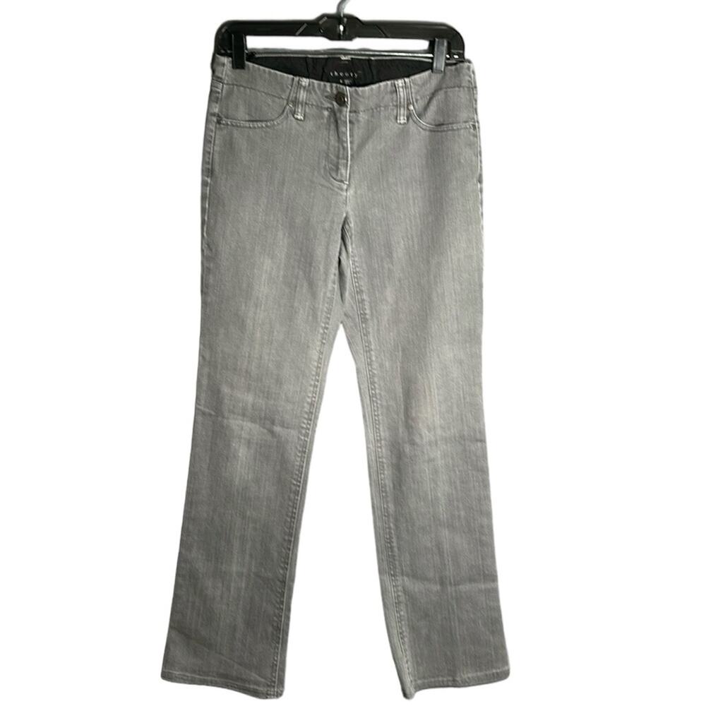 Theory Gray Mid Rise Boot Cut Denim Trousers 6